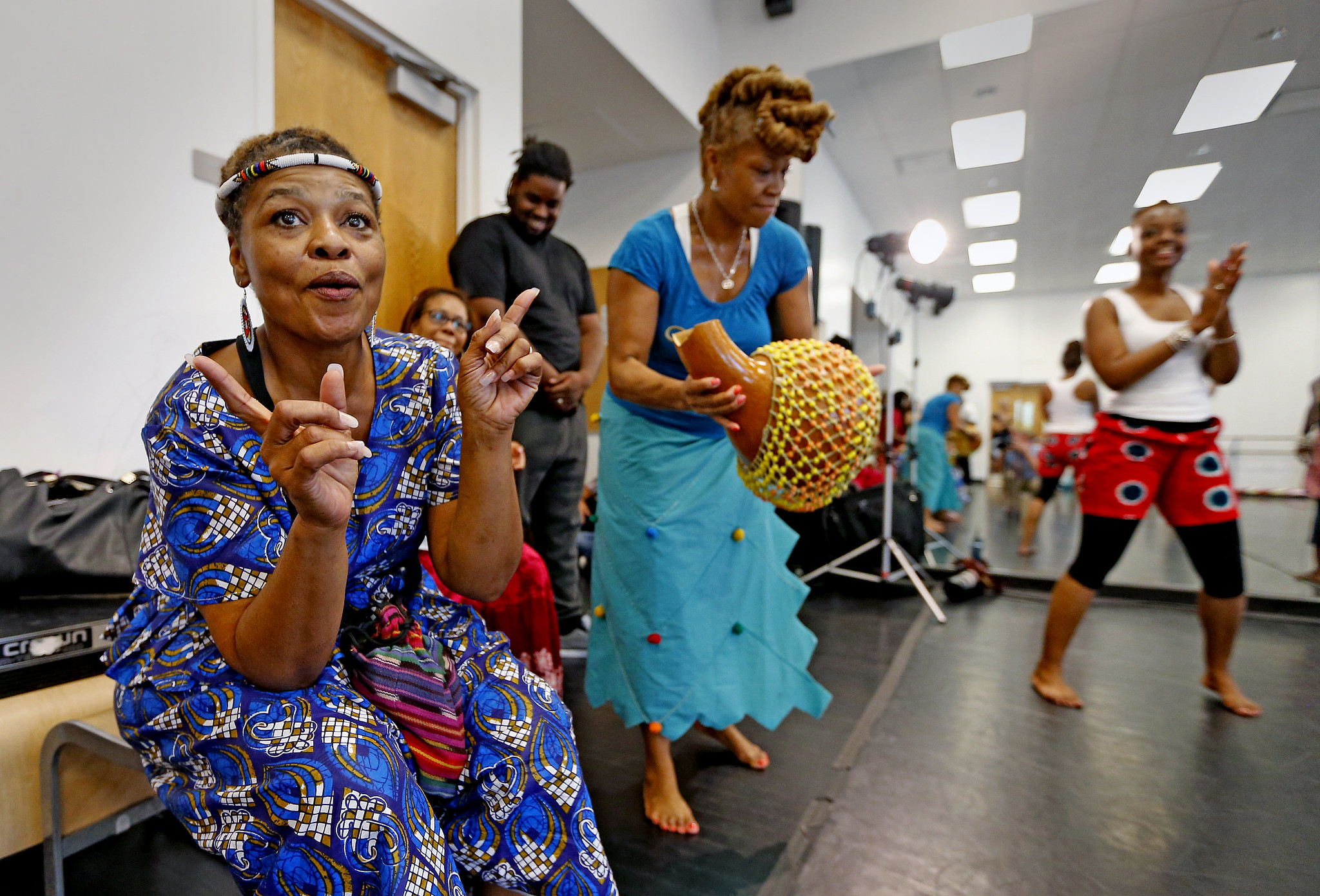 Instructors teach an African dance class in Miami.