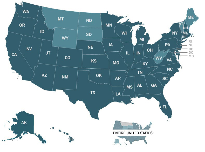 clickable US map