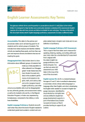 Cover image for a glossary of key terms related to English Learner assessments