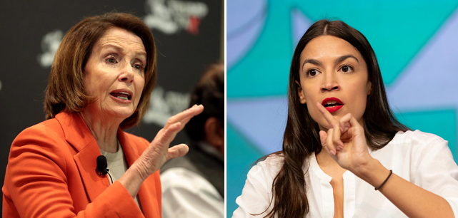 Nancy Pelosi and Alexandria Ocasio-Cortez