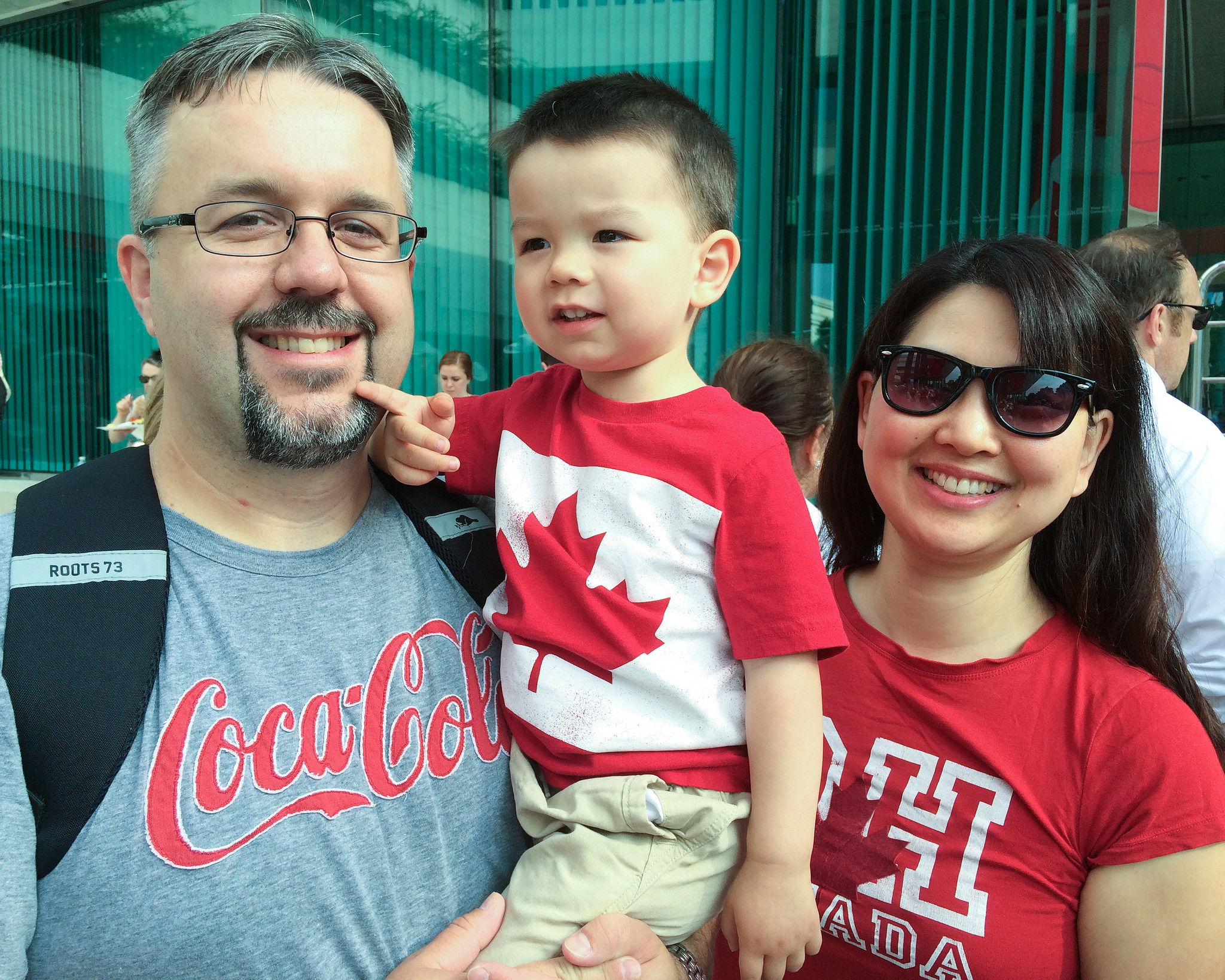 Canadian family on Canada Day