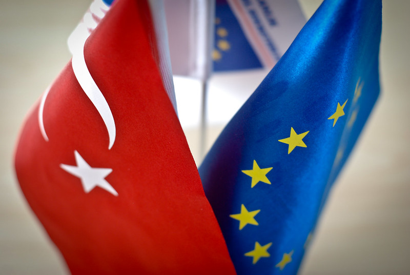 Turkish and EU flags
