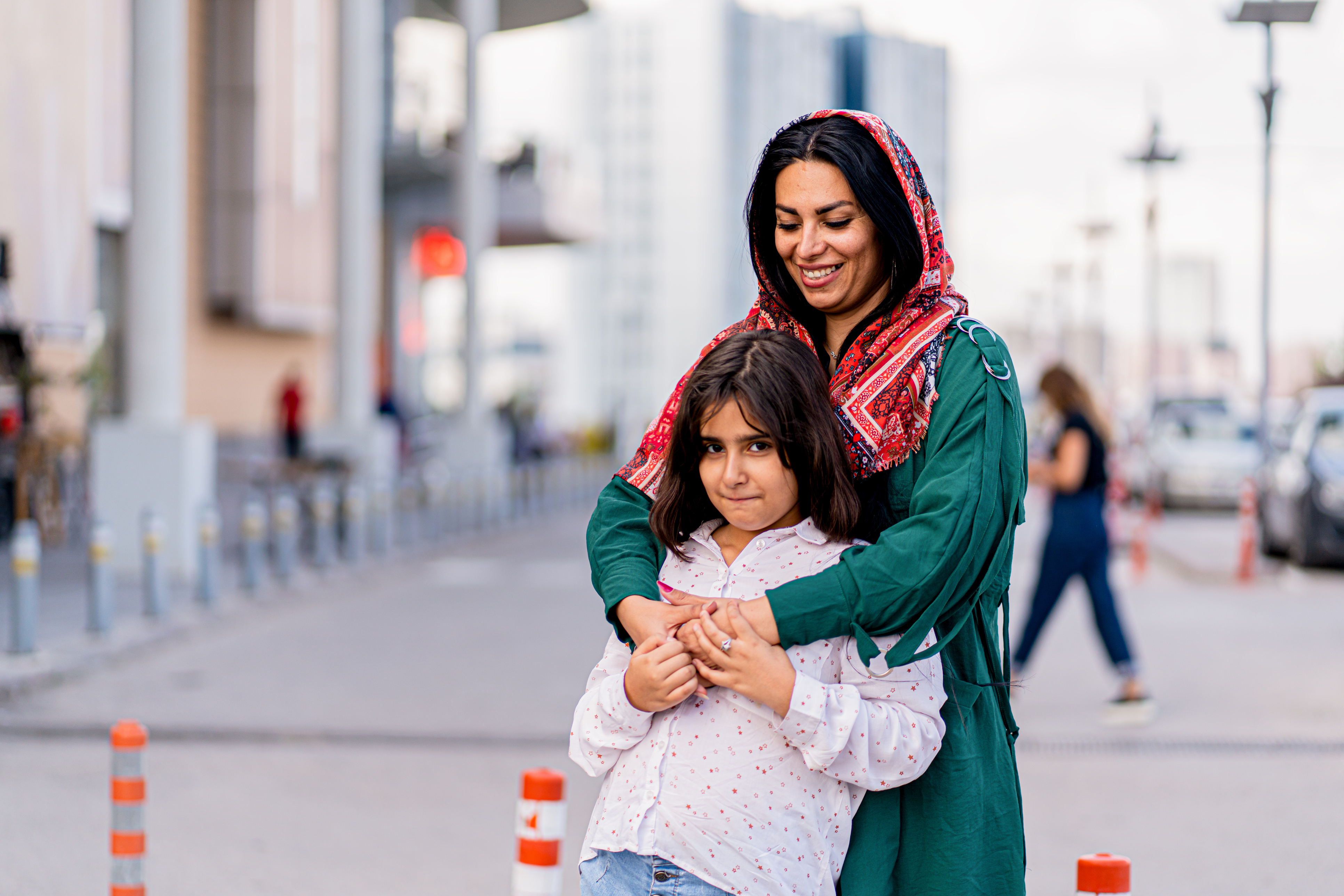 Mother and daughter from Middle Eastern background