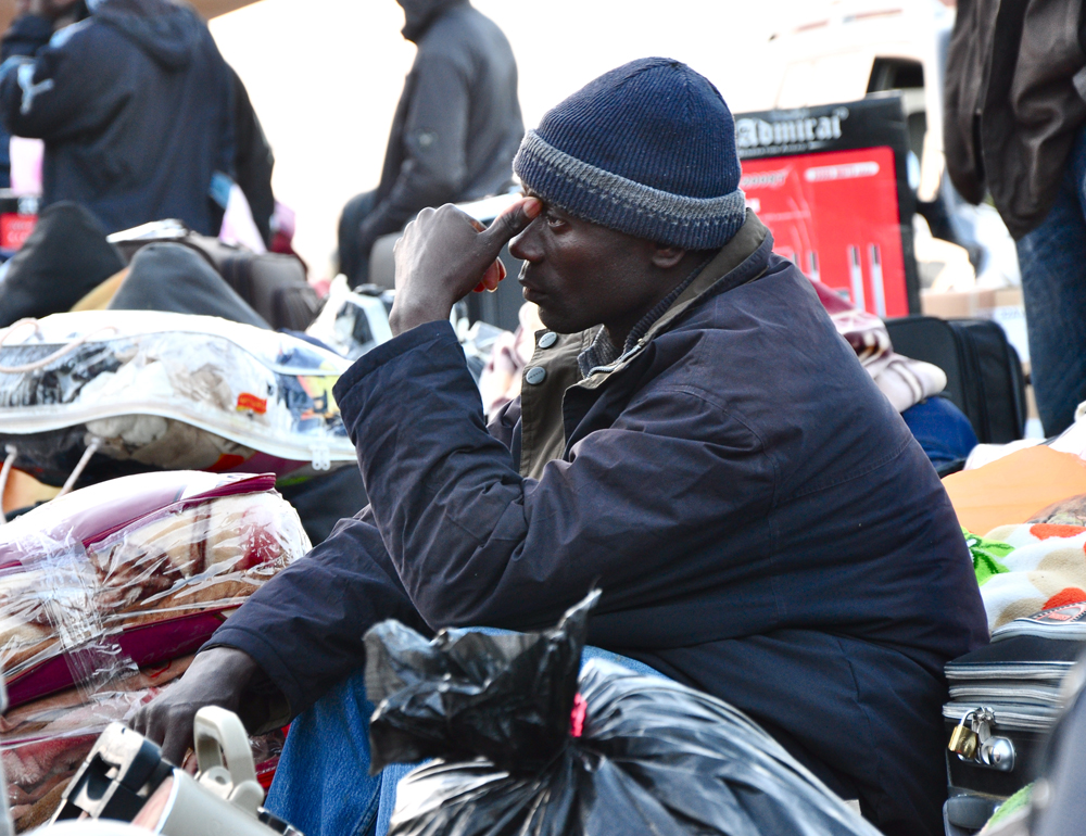 Stranded migrant during crisis