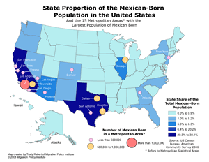Spotlight on Mexican Immigrants April 2008 map