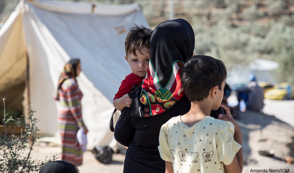Woman and children in Lesbos