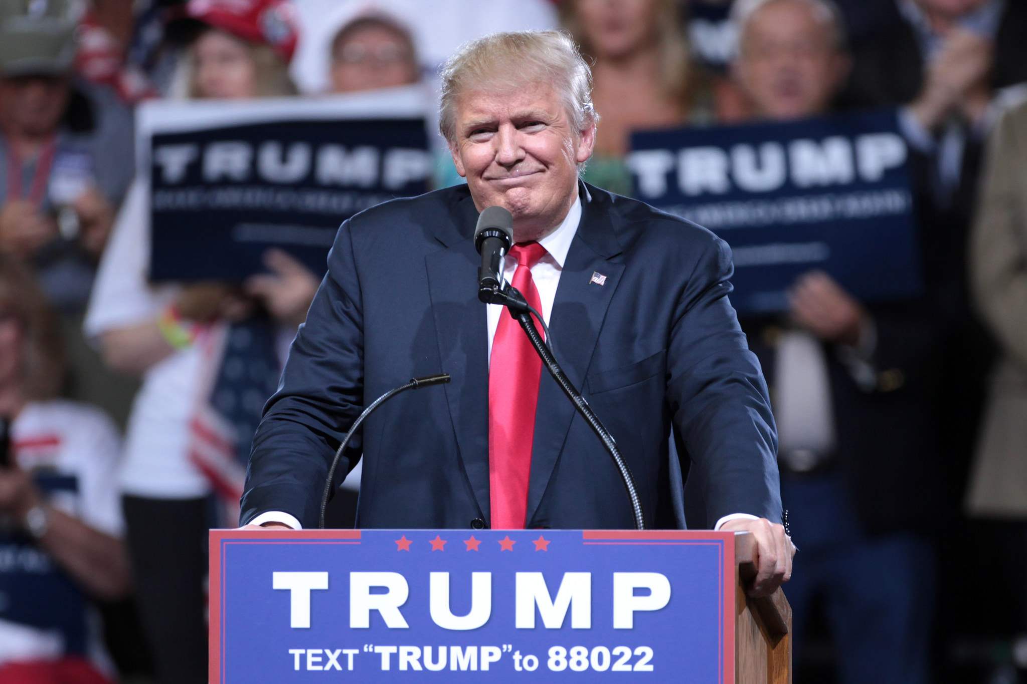 Trump at a rally in Phoenix.
