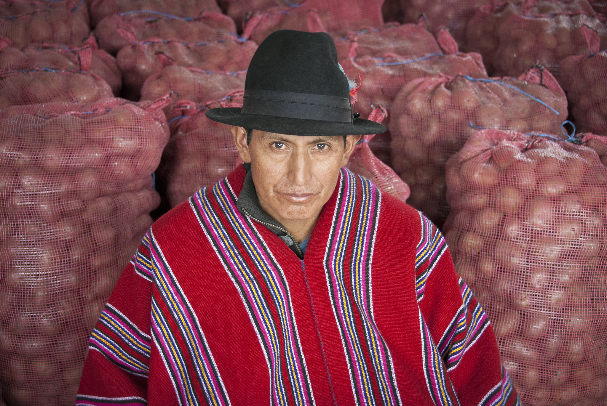 A man with potatoes in Ecuador