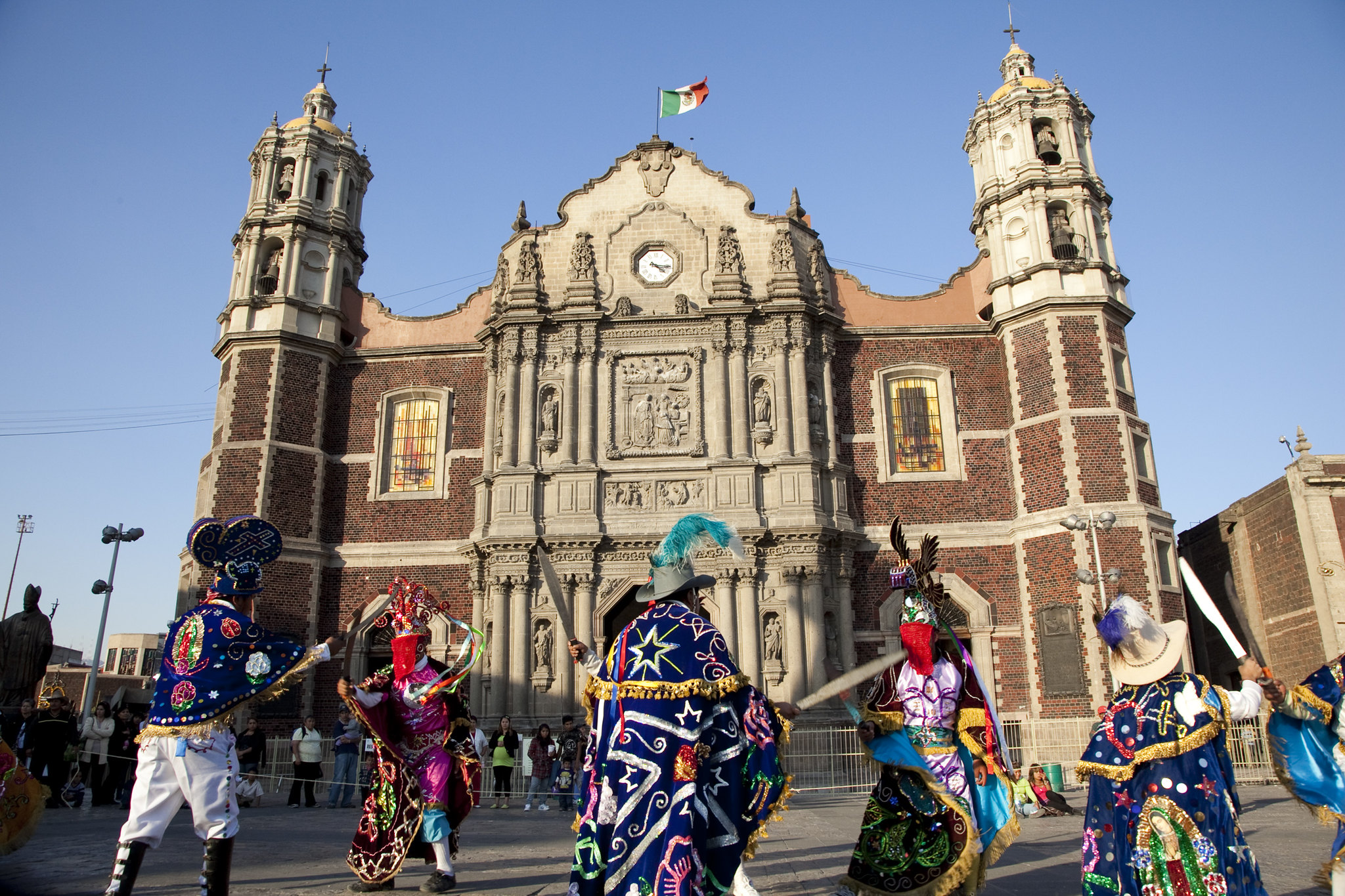 Dancers at the Basilica of Our Lady of Guadalupe in Mexico City.