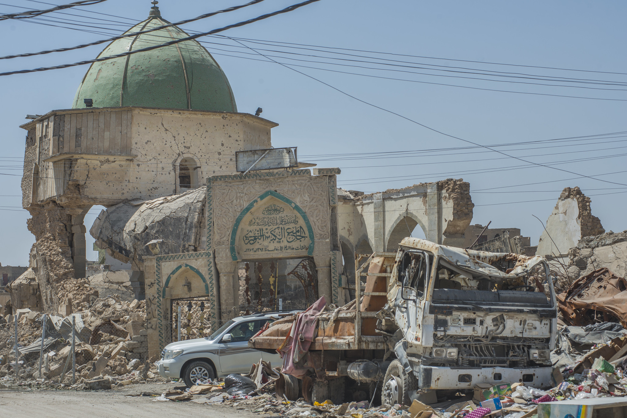 The ruins of the Great Mosque of al-Nuri in Mosul’s Old Town