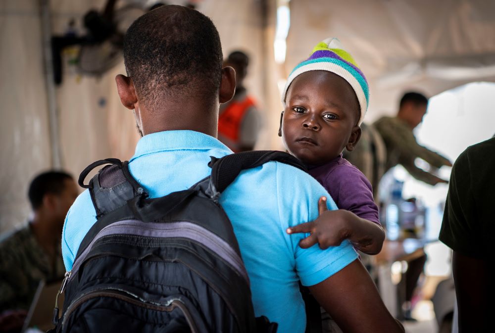 Haitians at a medical site in Jeremie, Haiti.