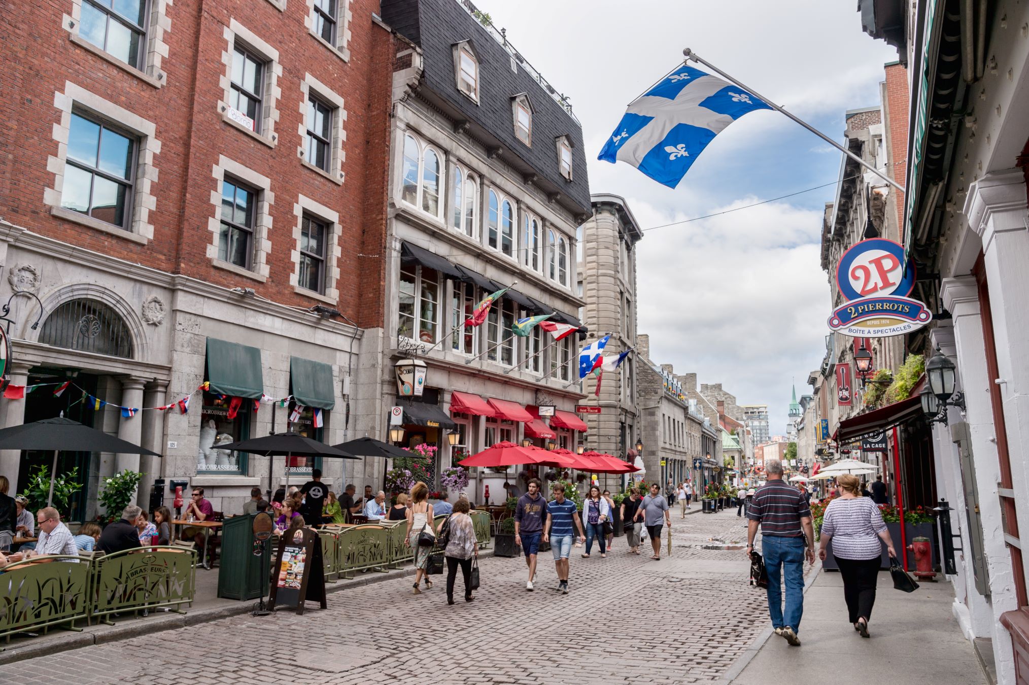 A busy street in Old Montreal