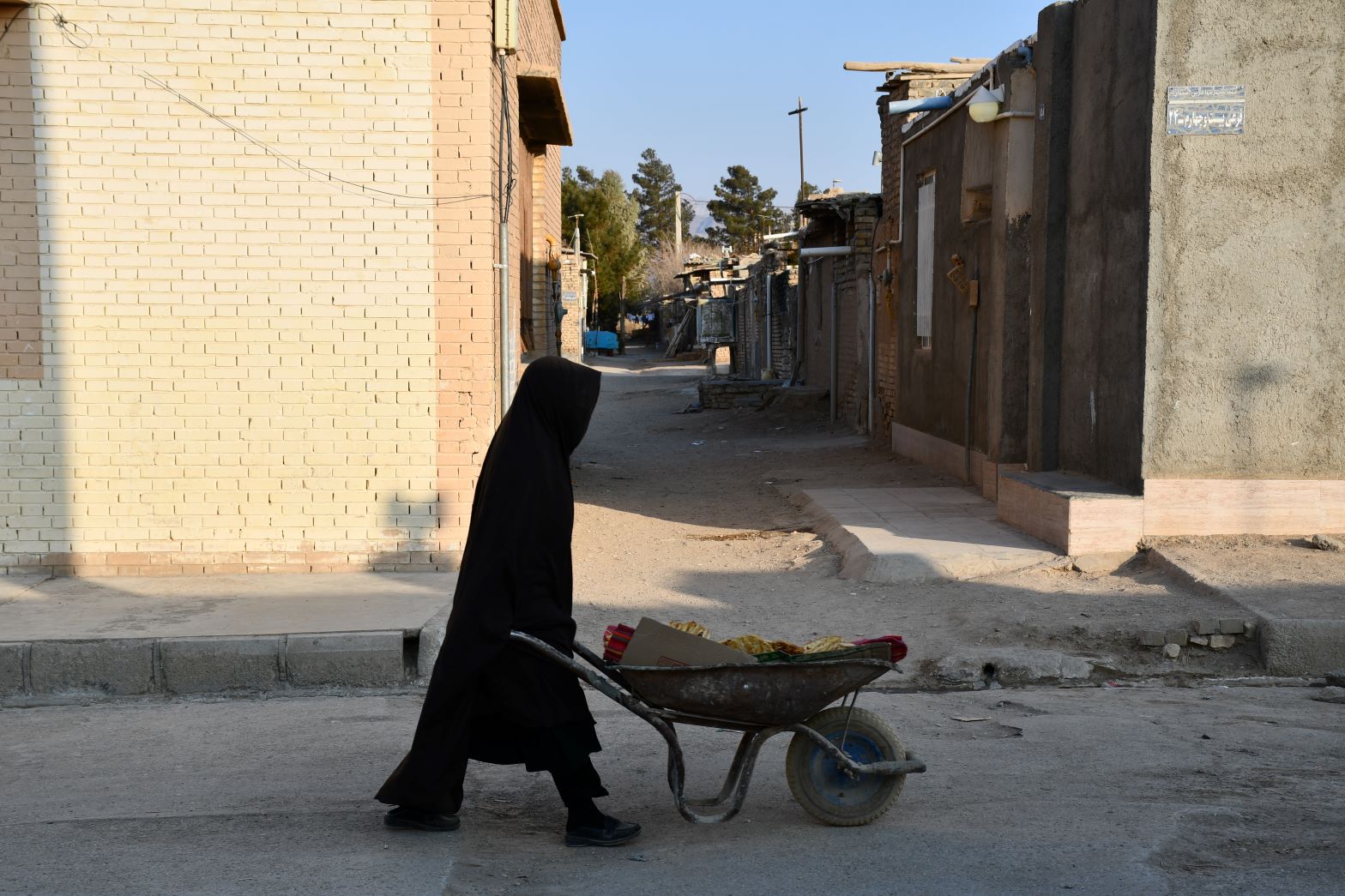 An Afghan woman in the Semnan refugee settlement in Iran.