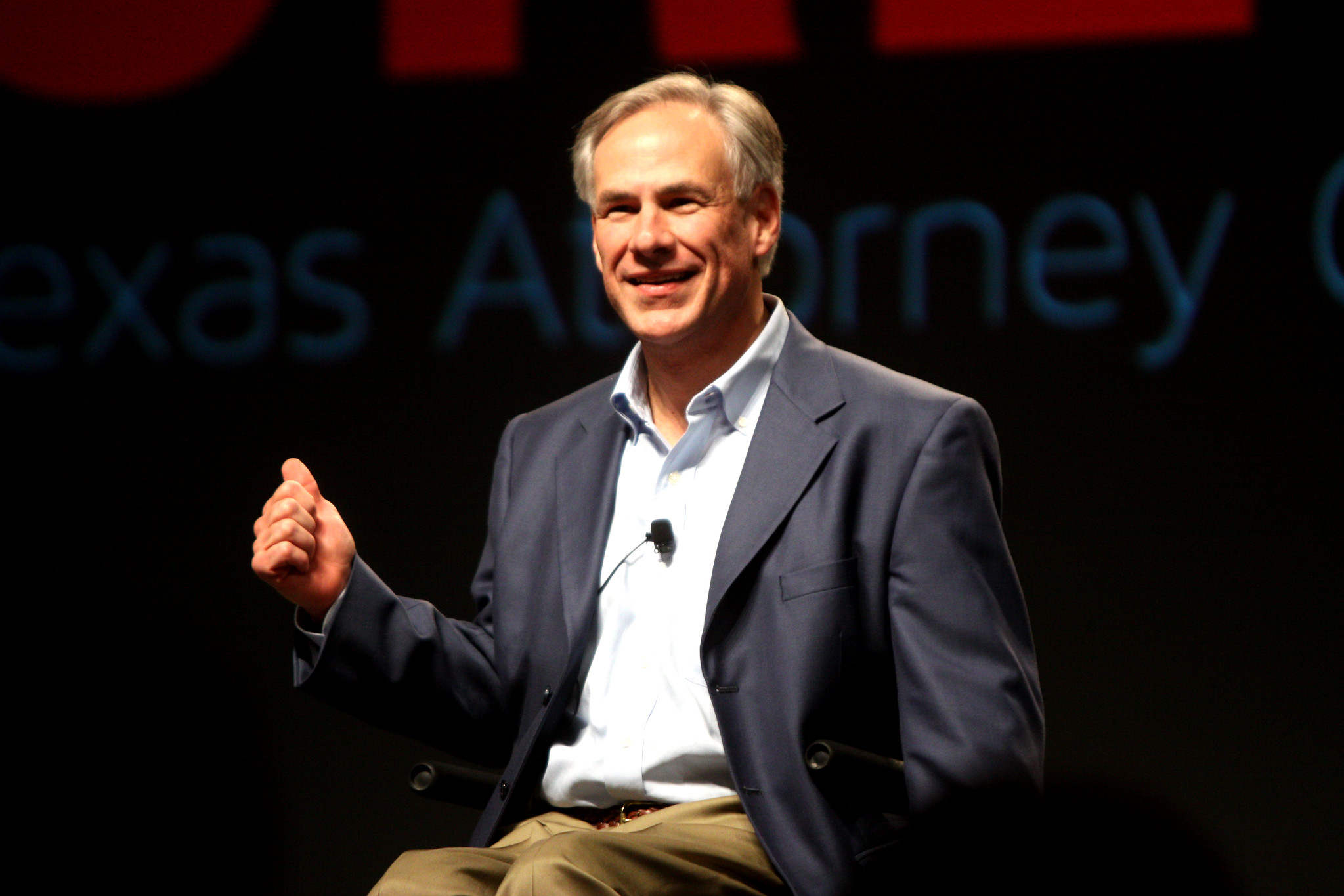 Texas Governor Greg Abbott speaks at a political event in Arizona.