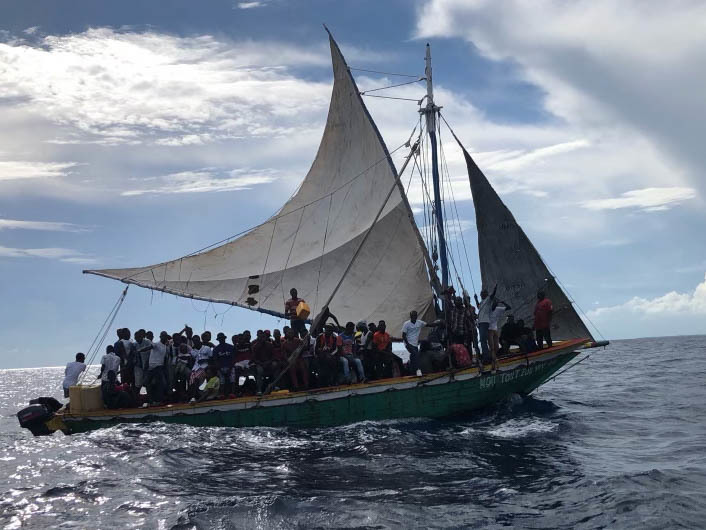 Migrants from Haiti intercepted by U.S. authorities off the coast of Florida.