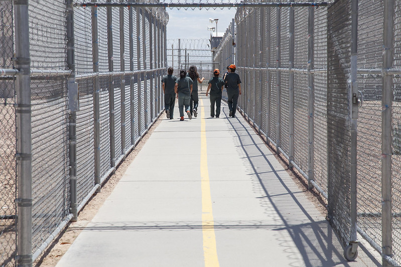 People at the Eloy immigrant detention facility.