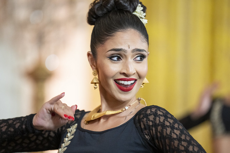 A dancer at a Diwali celebration