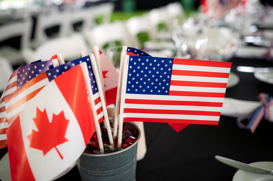 Flags of the United States and Canada